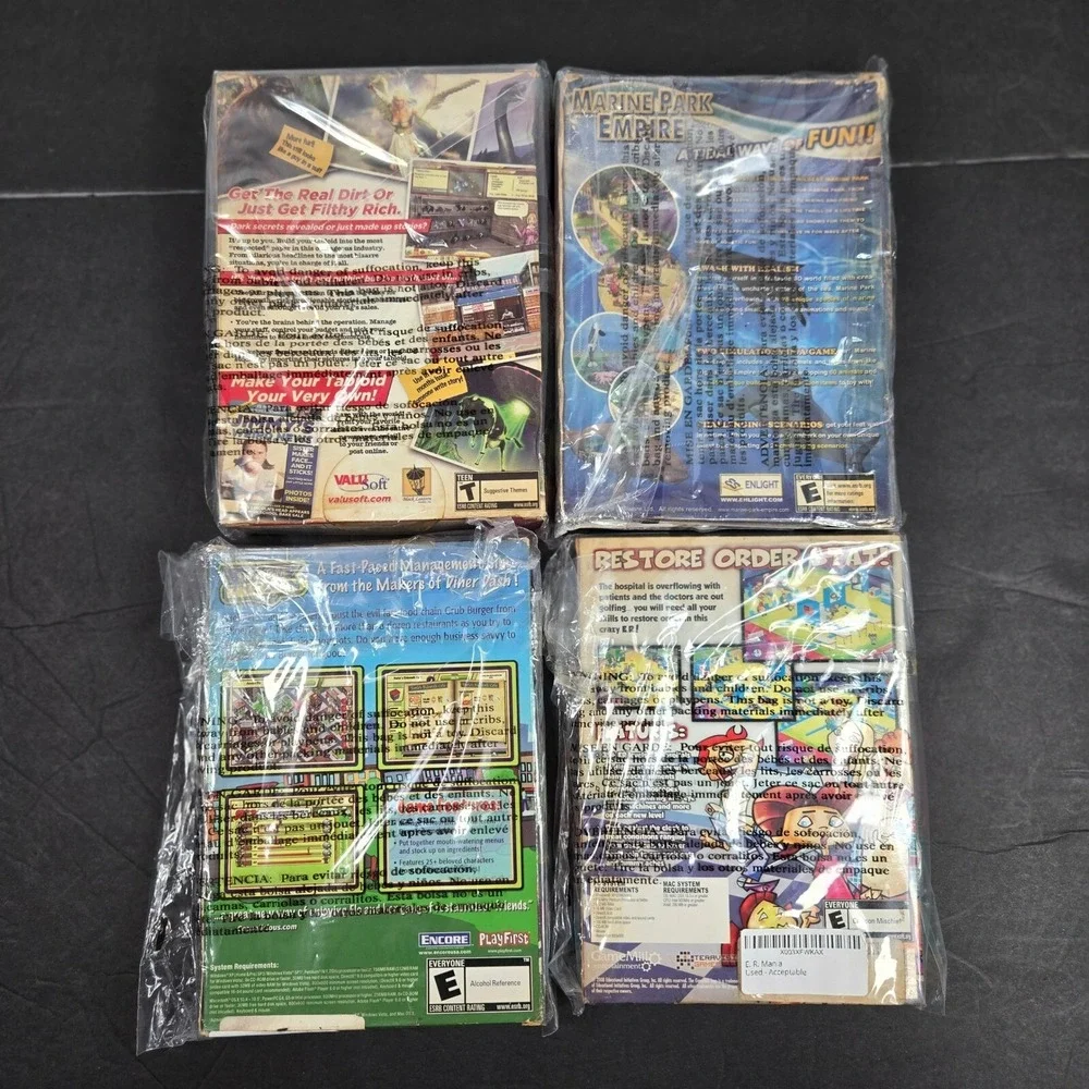 PC Games Tycoon‎ Lot - Tabloid, Marine Park, DinerTown, ER Mania